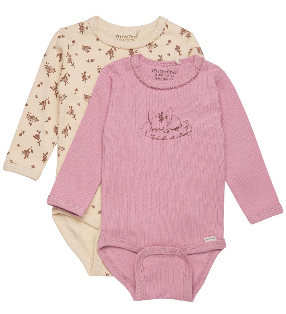 Minymo Bodysuit æ/s - 2-Pack - Lilac