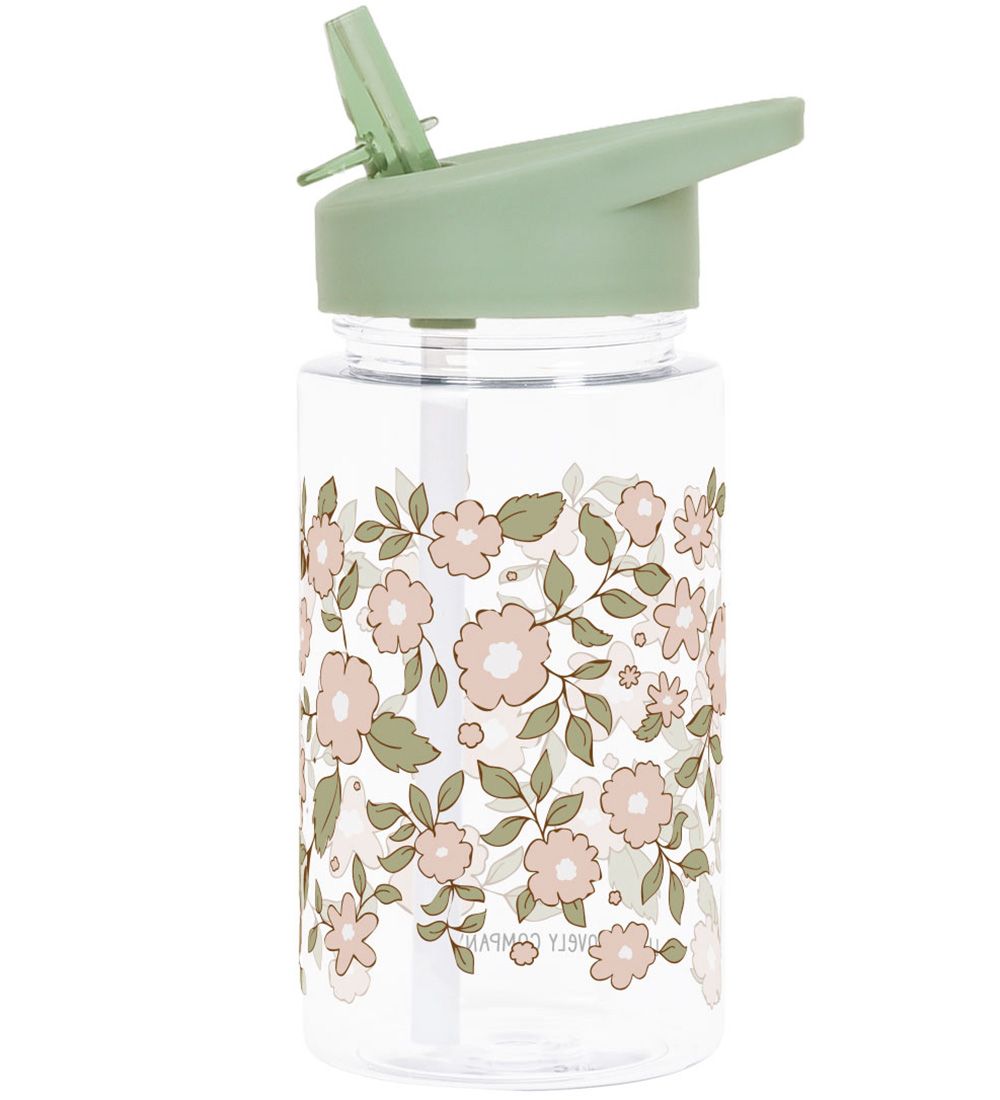A Little Lovely Company Water Bottle with. Straws - 450 mL - Blo