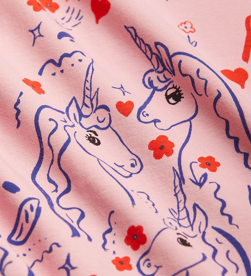 Mini Rodini Bodysuit æ/s - Scottish Unicorns AOP - Pink