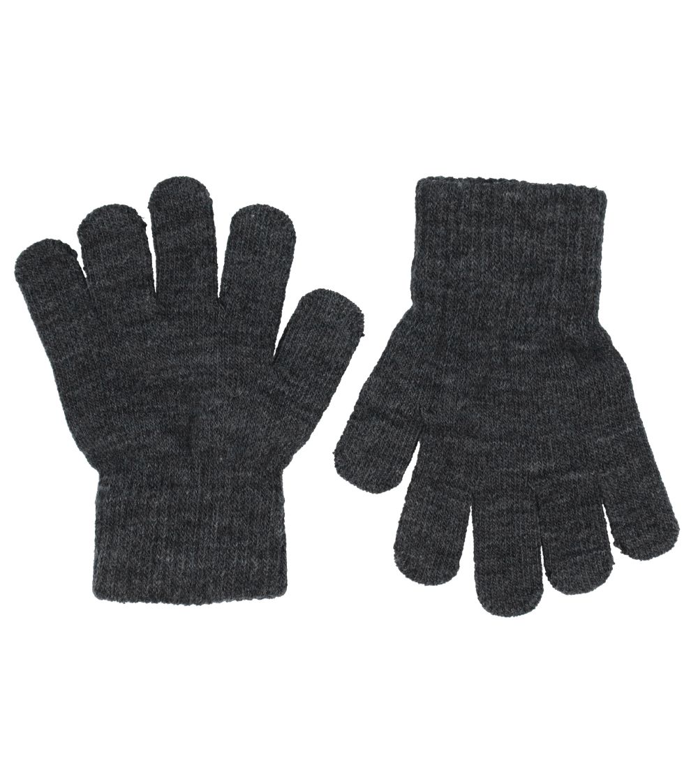 Melton Gloves Knitted - 2-Pack - Dark Grey Melange