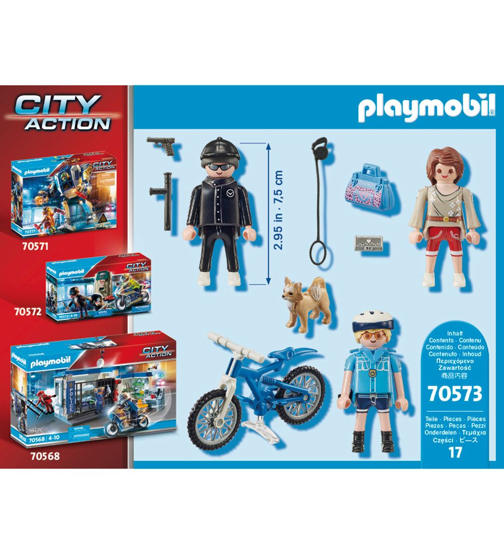 Playmobil City Action - Polizeifahrrad: Verfolgung des Taschendi