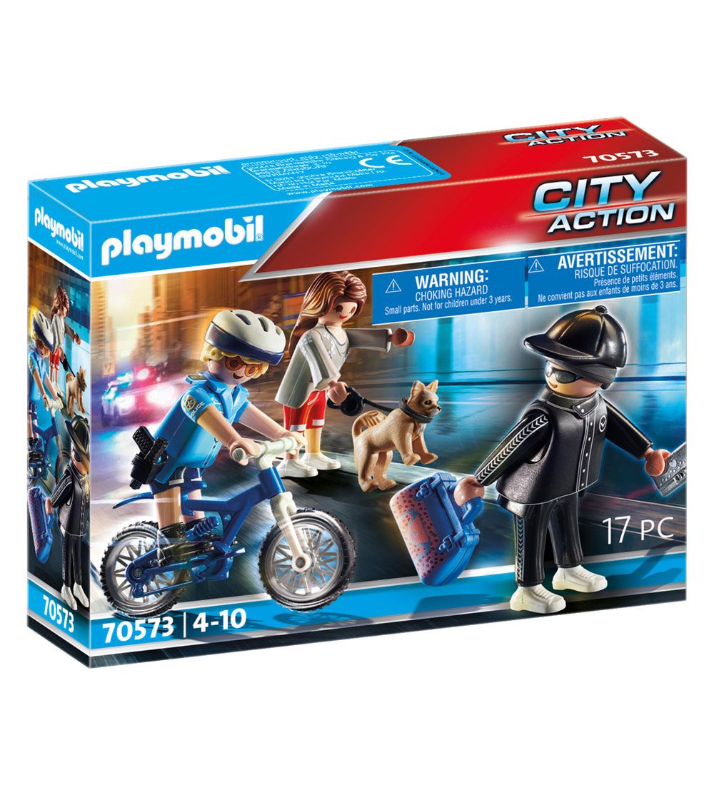 Playmobil City Action - Polizeifahrrad: Verfolgung des Taschendi