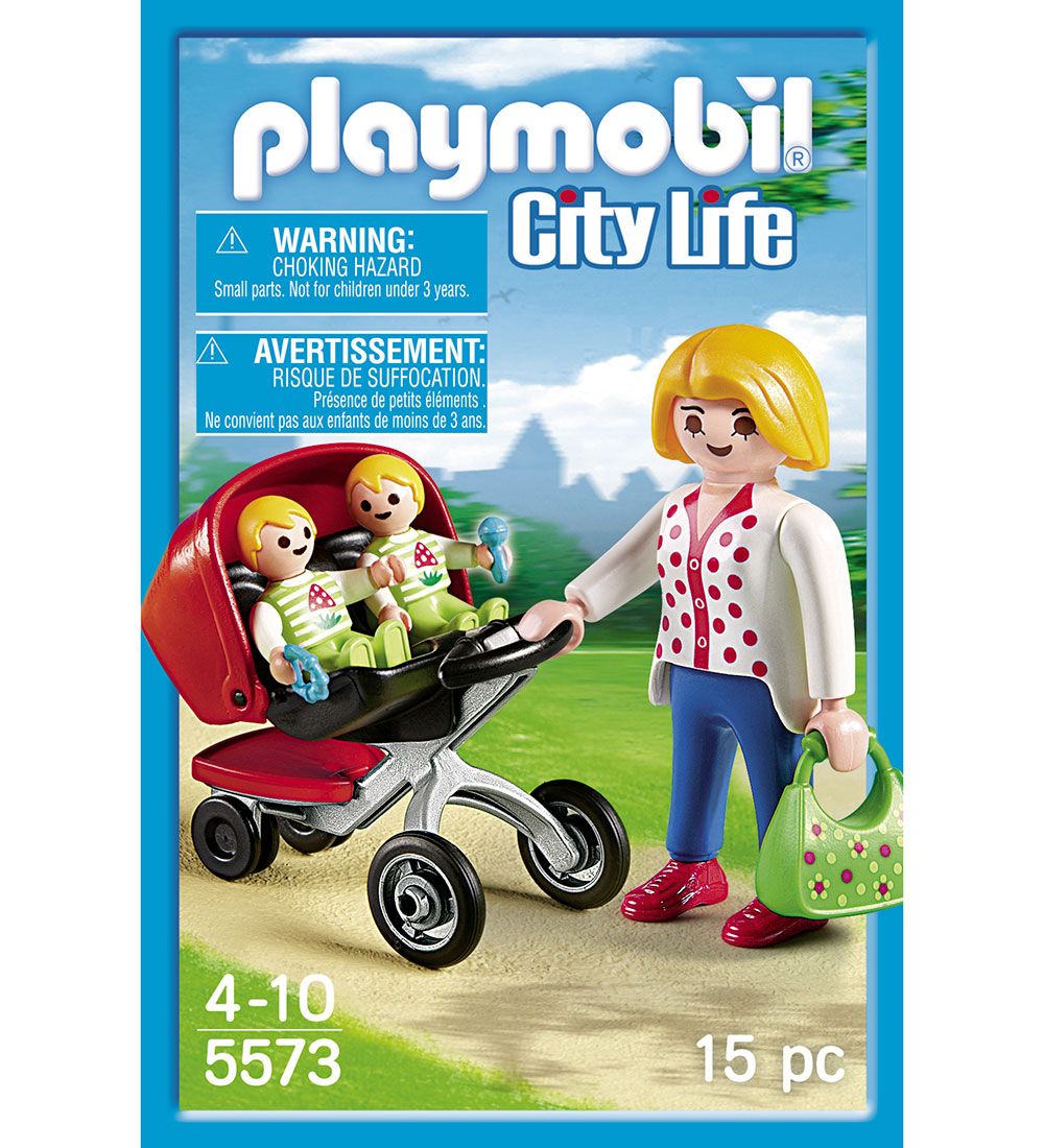 Playmobil City Life - Mother With Twin Stroller - 5573 - 15 Part
