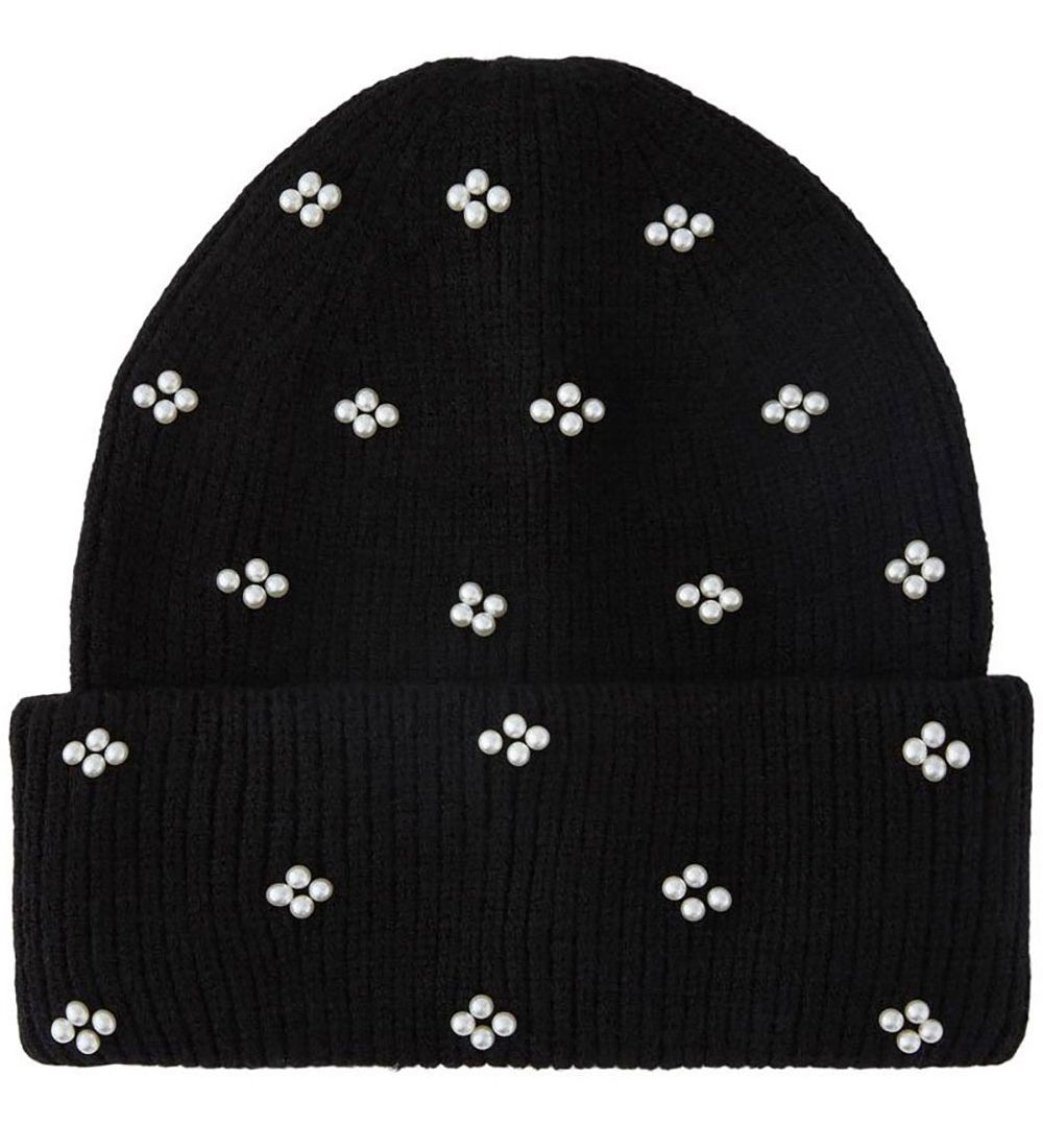Little Pieces Beanie - LpNavana - Black w. Beads
