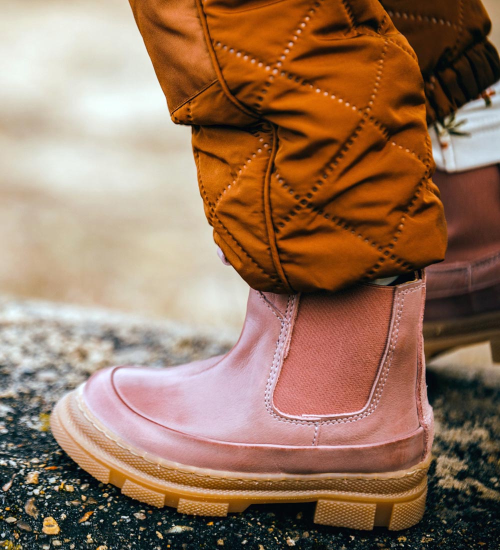 Pom Pom Boots - Chunky Chelsea Boot - Rose