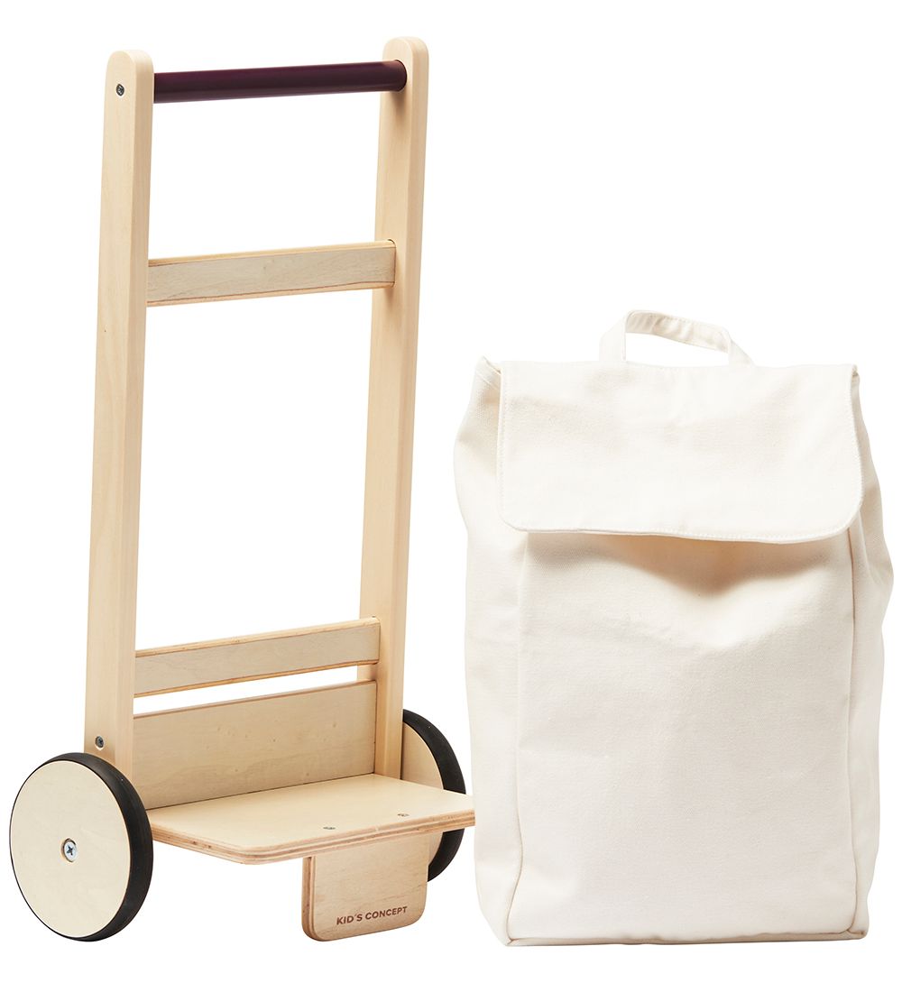 Kids Concept Shopping Trolley - Wood - White