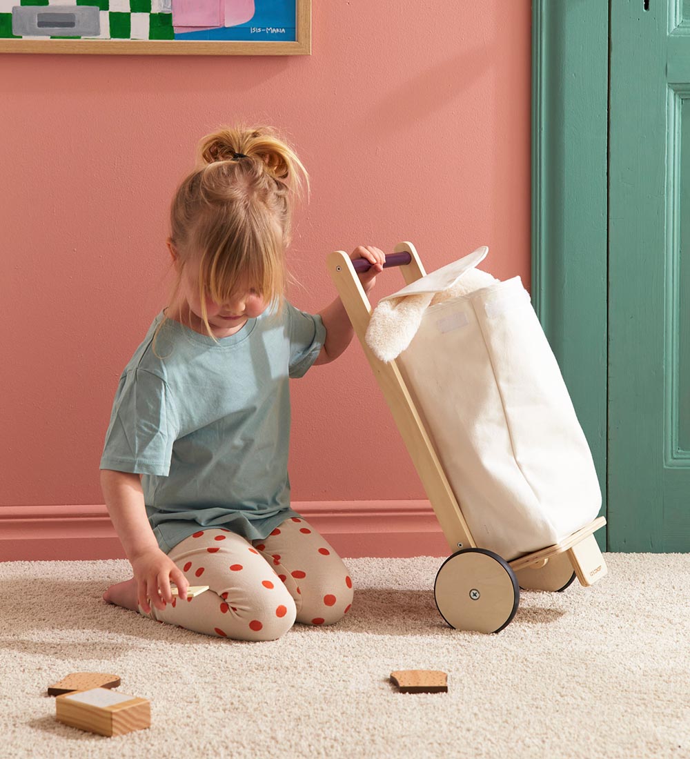 Kids Concept Shopping Trolley - Wood - White