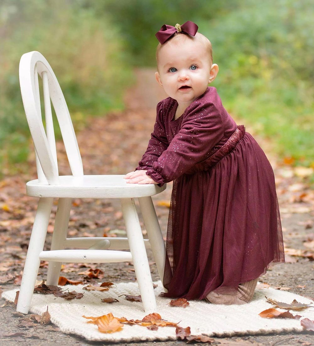 Little Wonders Bodysuit w. Skirt w. Tulle - Carrie - Burgundy Gl