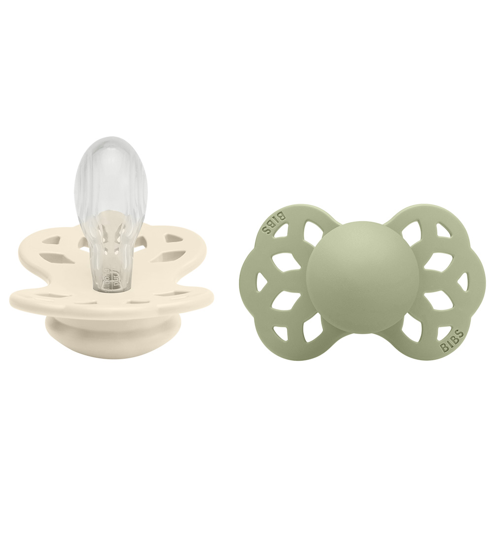 BIBS Infinity Pacifiers - 2-Pack - Size 2 - Symmetrical - Ivory/