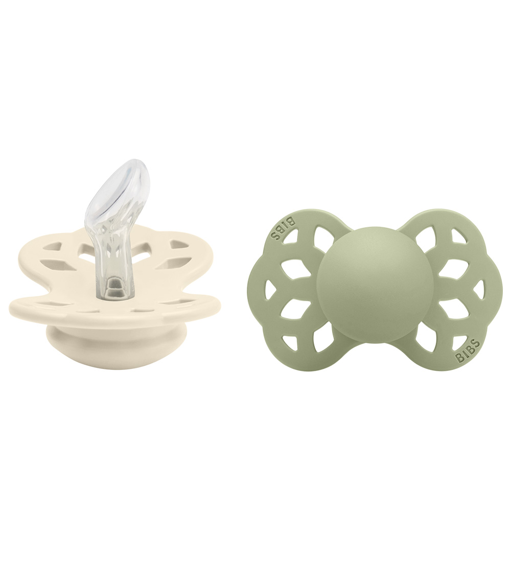 BIBS Infinity Pacifiers - 2-Pack - Size 1 - Anatomical - Ivory/S