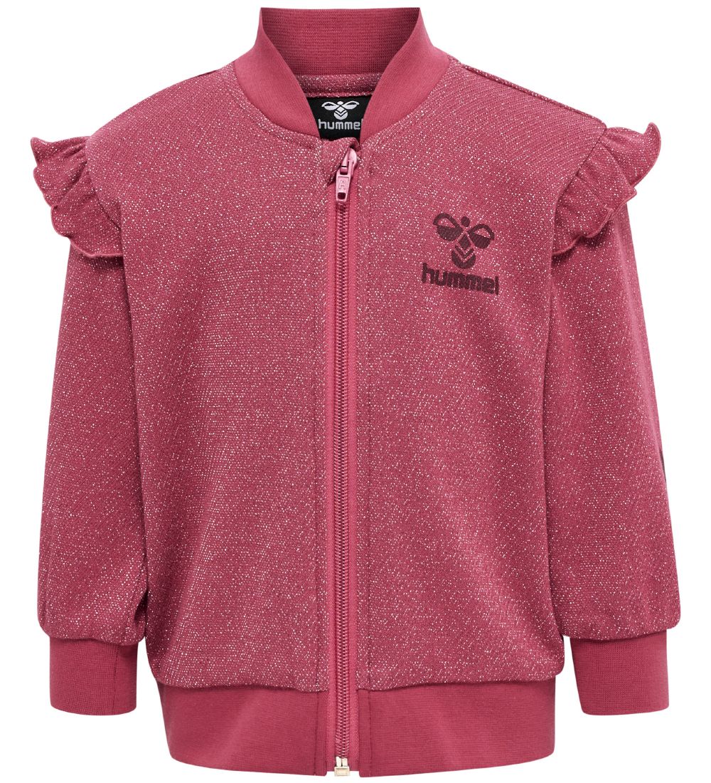 Hummel Cardigan - hmlSally - Earth Red w. Glitter