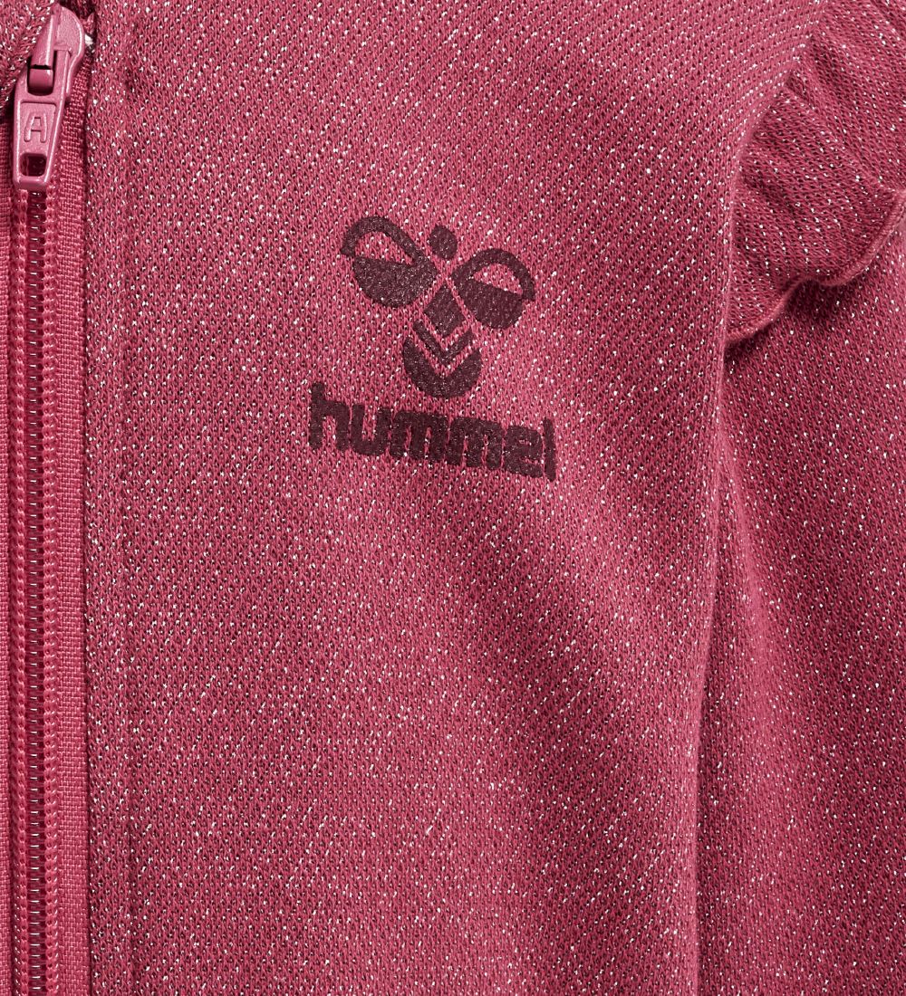 Hummel Cardigan - hmlSally - Earth Red w. Glitter