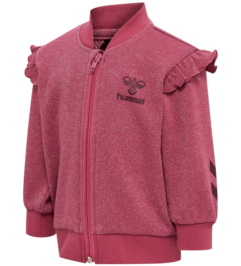 Hummel Cardigan - hmlSally - Earth Red w. Glitter