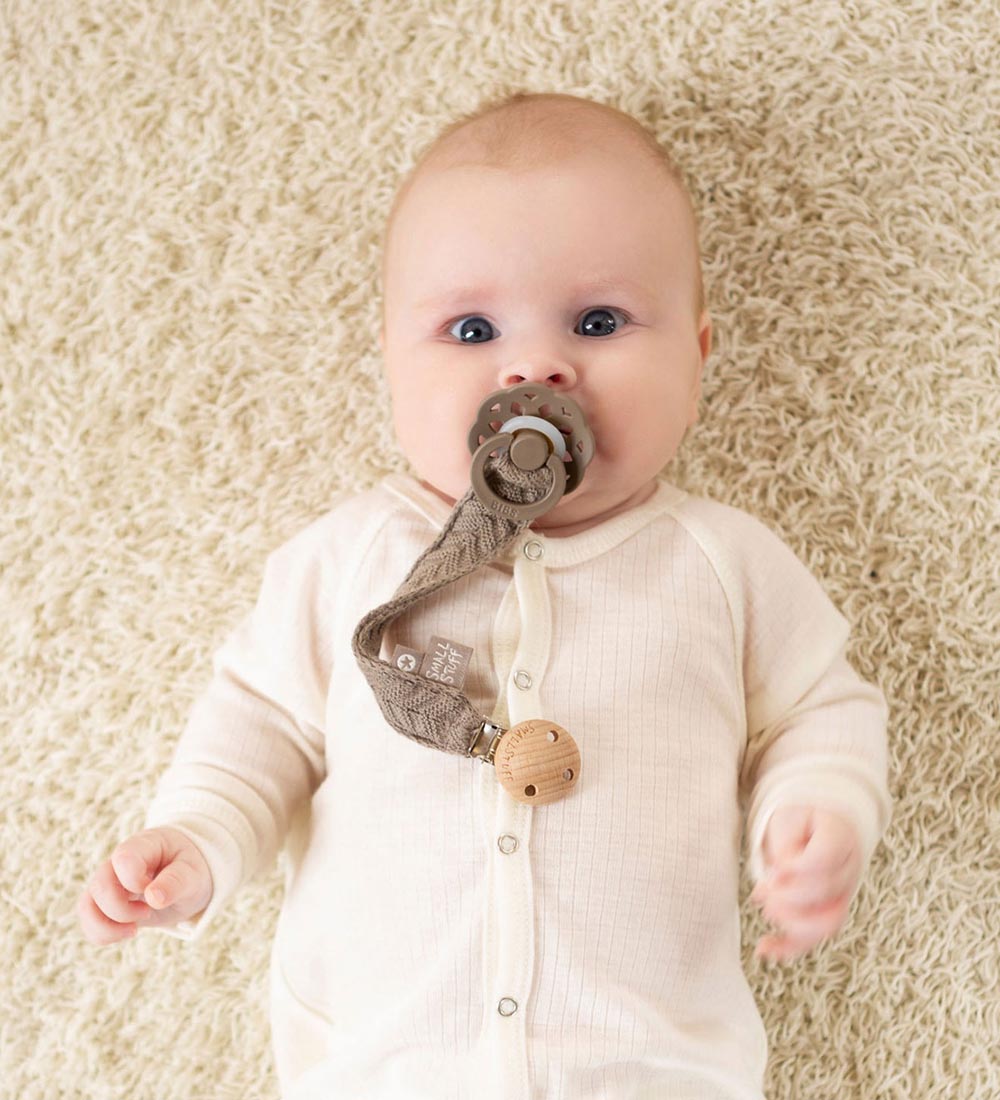 Smallstuff Pacifier Clip - Fishbone - Brown Sugar