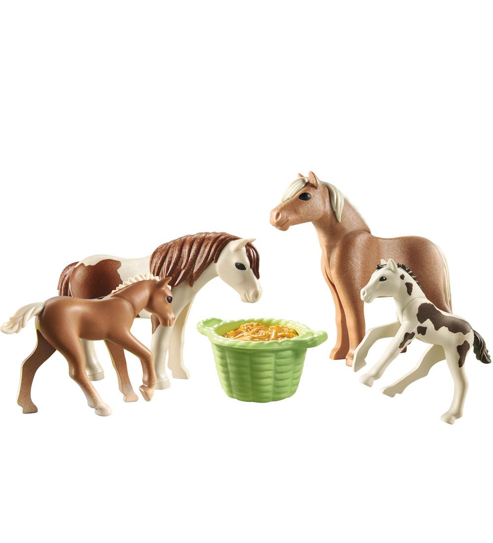 Playmobil Country - 2 Icelandic Ponies With Foals - 71000 - 6 Pa