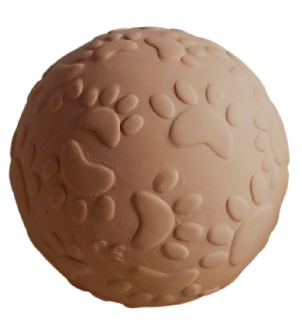 Natruba Bälle - Naturgummi - 2er-Pack - Gelb m. Pfotenabdruck