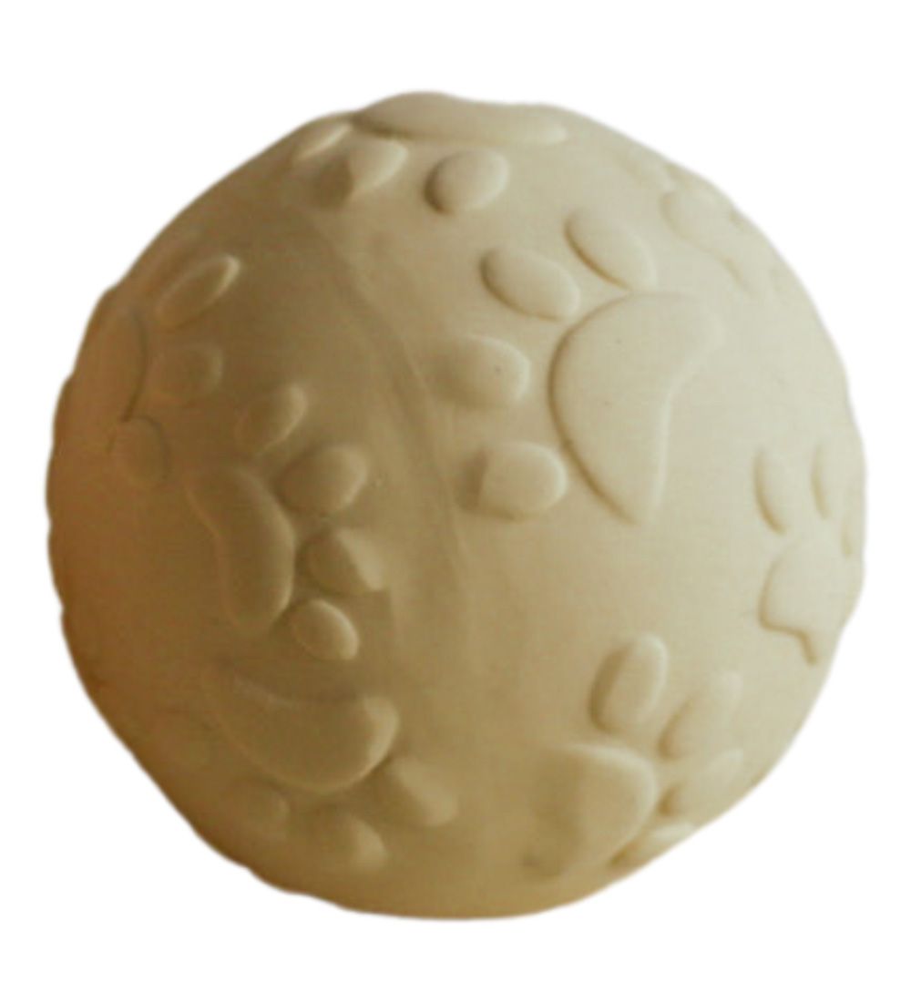 Natruba Bälle - Naturgummi - 2er-Pack - Gelb m. Pfotenabdruck