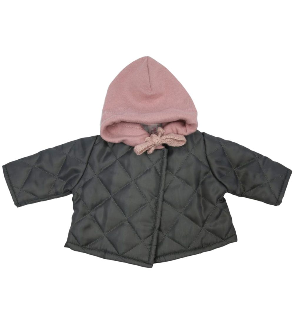Asi Dúkkuföt - 43-46 cm - Teppi Jakki M. Hetta - Dark Grey Önd