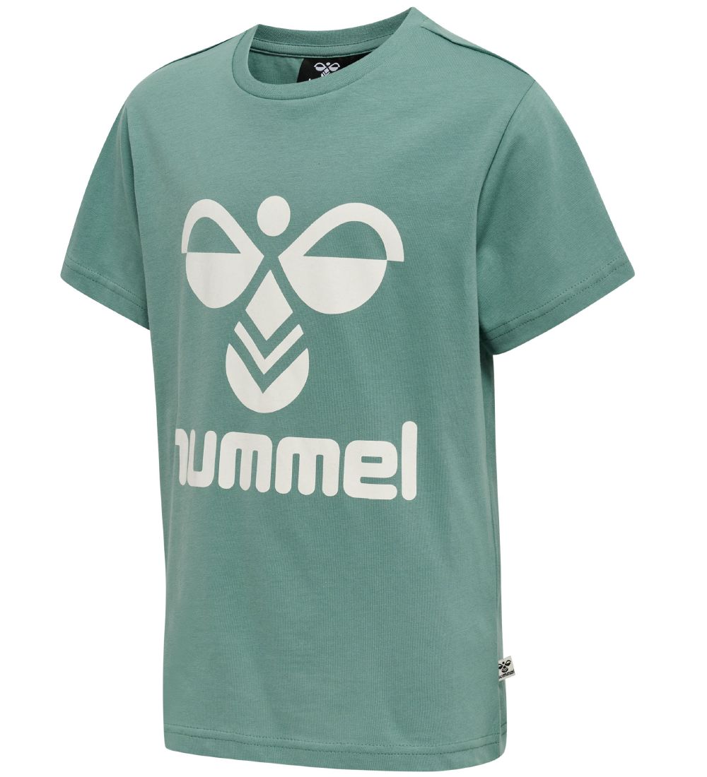 Hummel T-shirt - hmlTres - Mineral Blue w. Logo