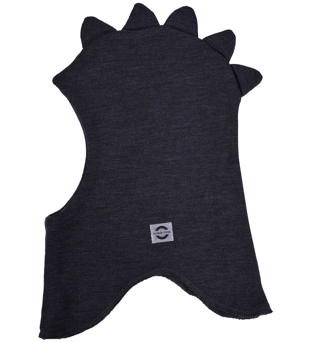 Mikk-Line Balaclava w. Dino Attacks - Wool - 2-layer - Dark Grey