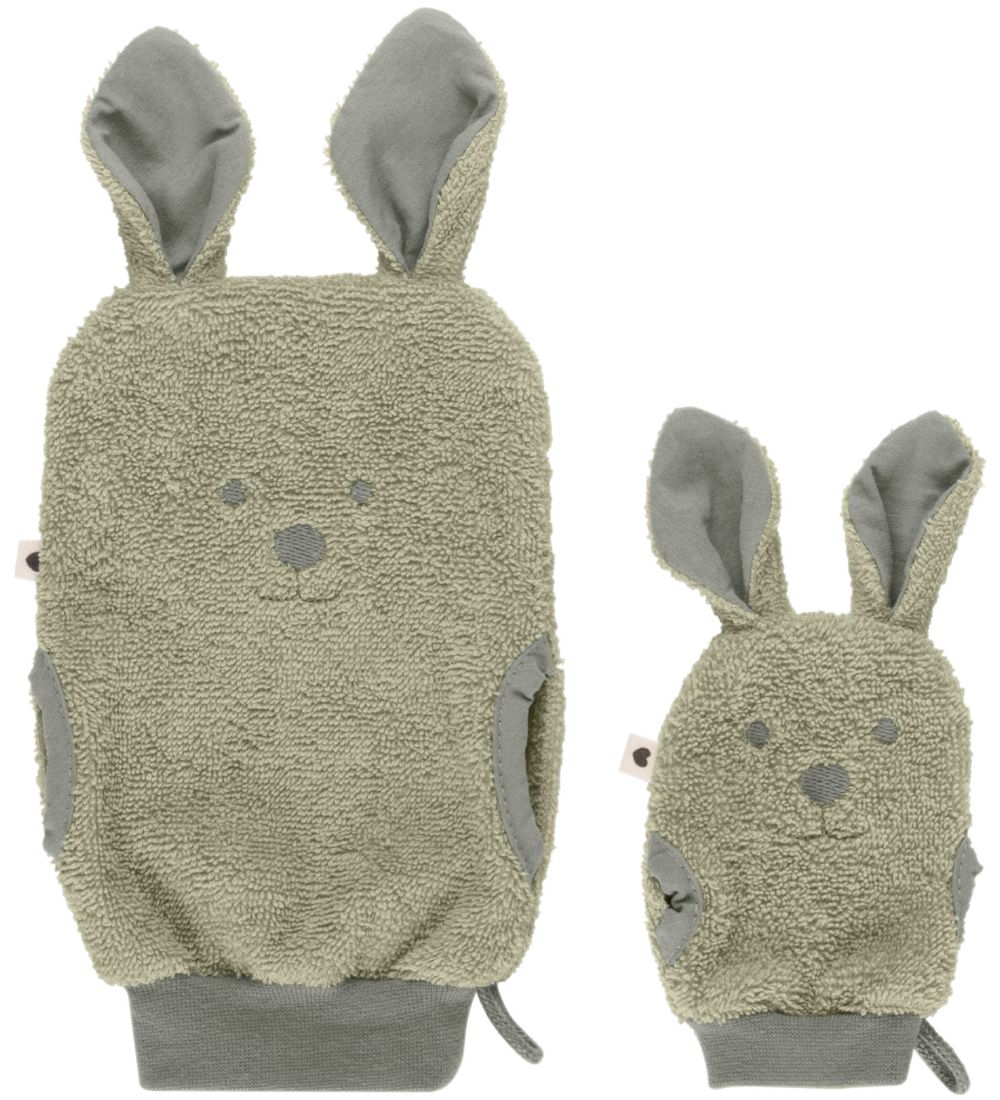 Bibs Bathing gloves - Kangaroo - 2-Pack - Sage