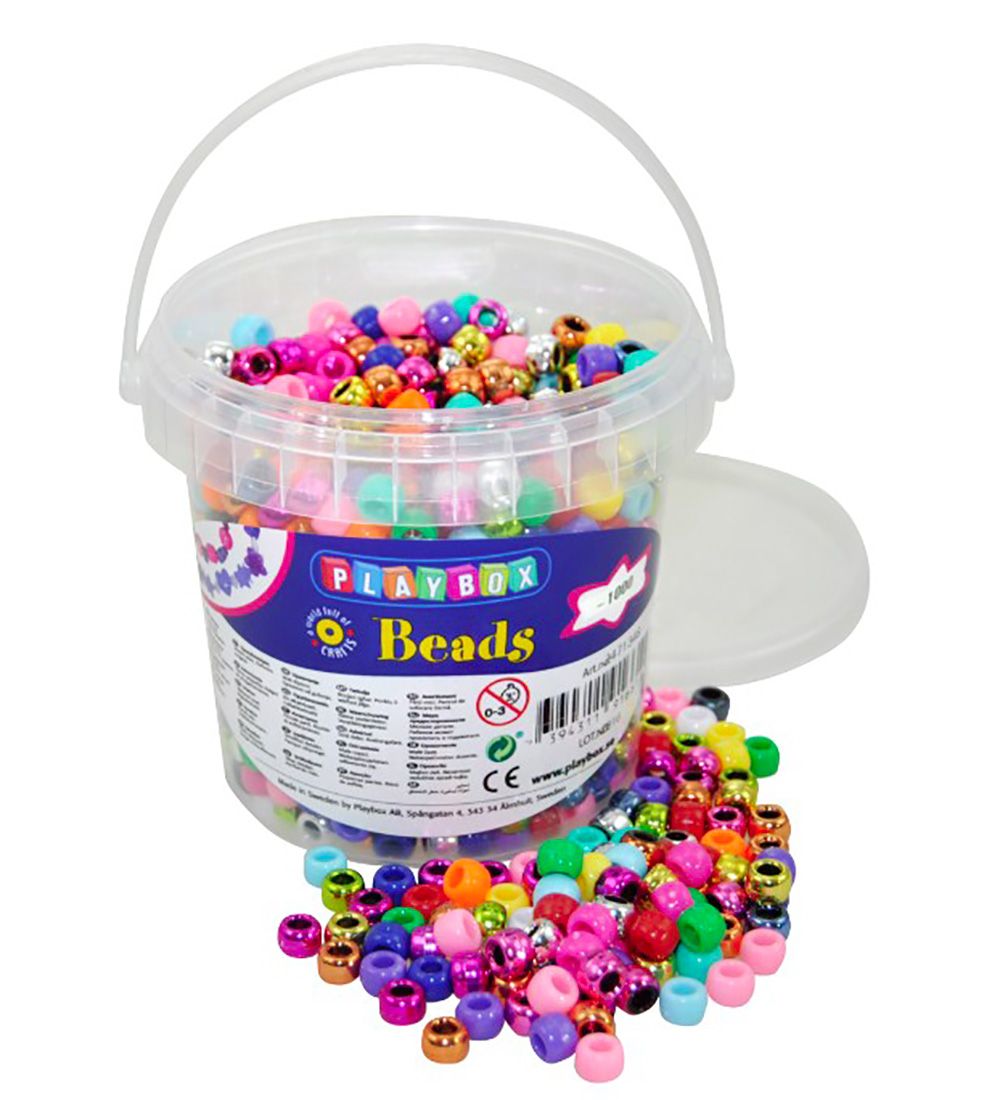 Playbox Beads - Hard plastic Beads I Bucket - 1000 pcs