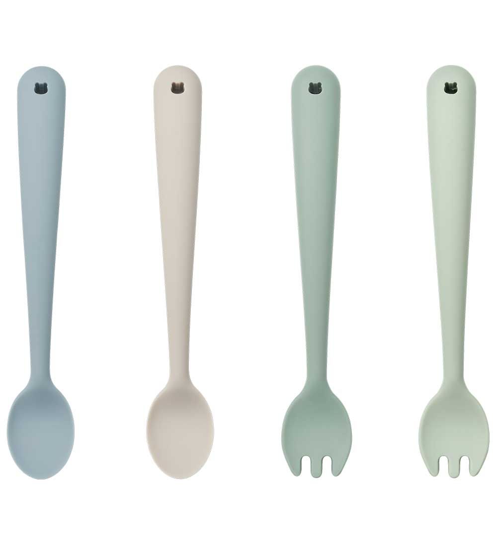 Liewood Cutlery - 4-Pack - Silicone - Shea - Dusty Mint
