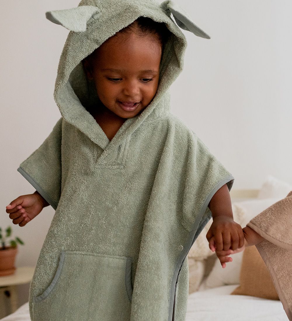 BIBS Towel Poncho - 60x55 cm - Kangaroo - Sage