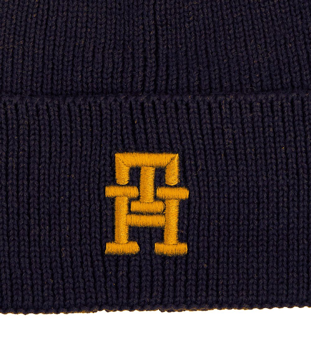Tommy Hilfiger Beanie - Knitted - Black w. Monogram