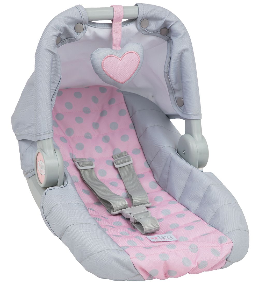 Tiny Treasures Doll Accessories - Car Seat - Grey/Pink