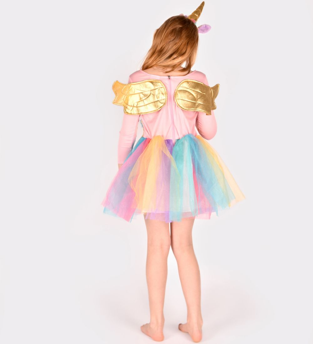 Den Goda Fen Costume - Unicorn Dress w. Headband - Pink