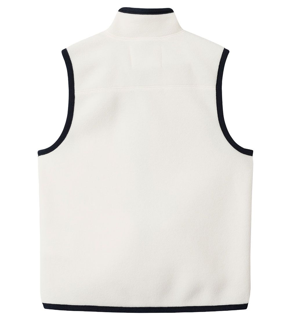 Wood Wood Fleece Vest - Jed - Off White m. Navy