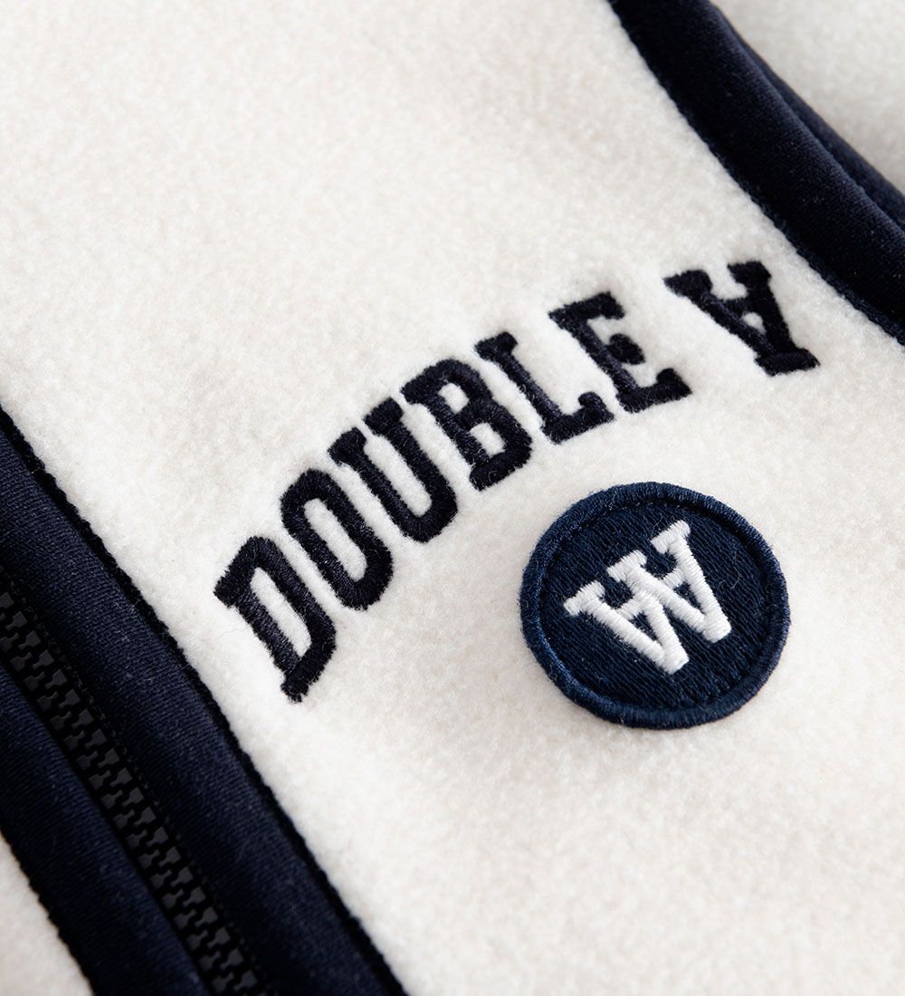 Wood Wood Fleece Vest - Jed - Off White m. Navy