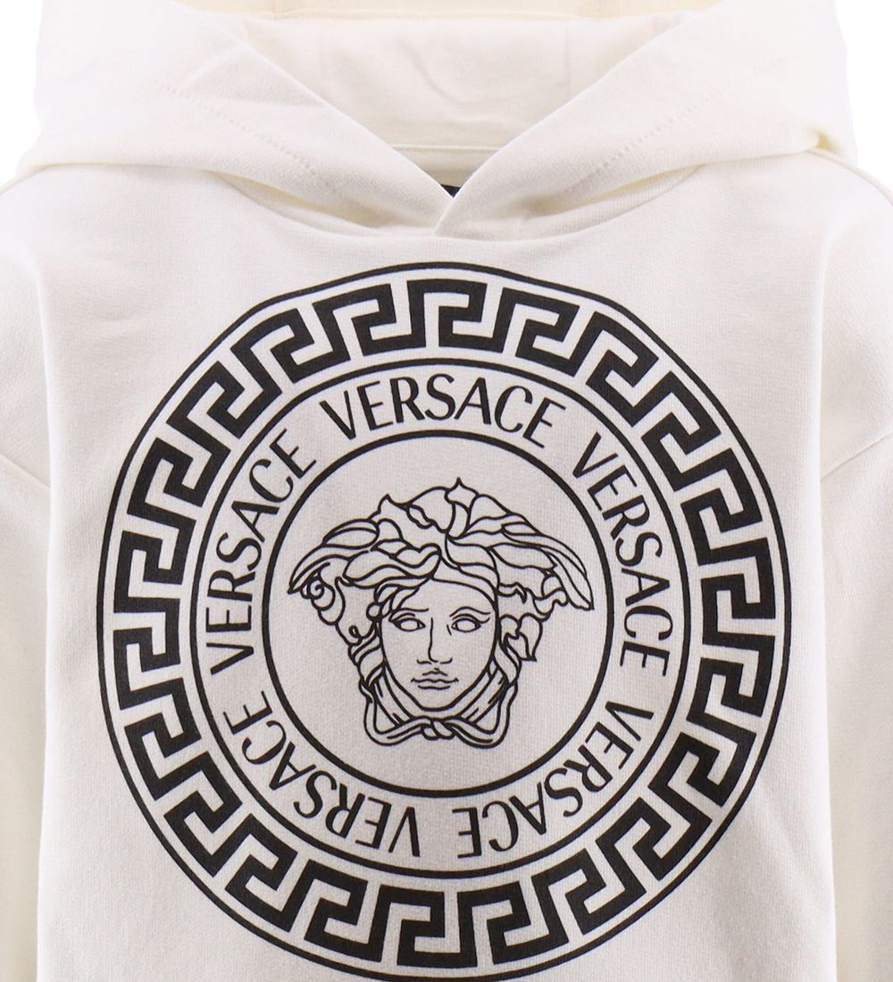 Versace Hoodie - Greca/Medusa - White/Black w. Print