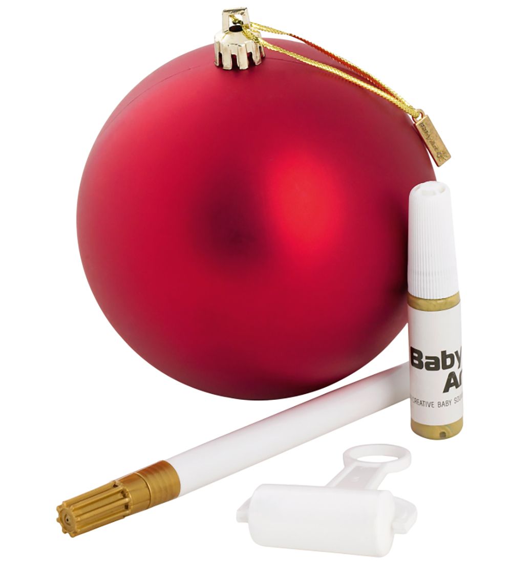 Baby Art Christmas Ornaments - Hand and Footprints - Red