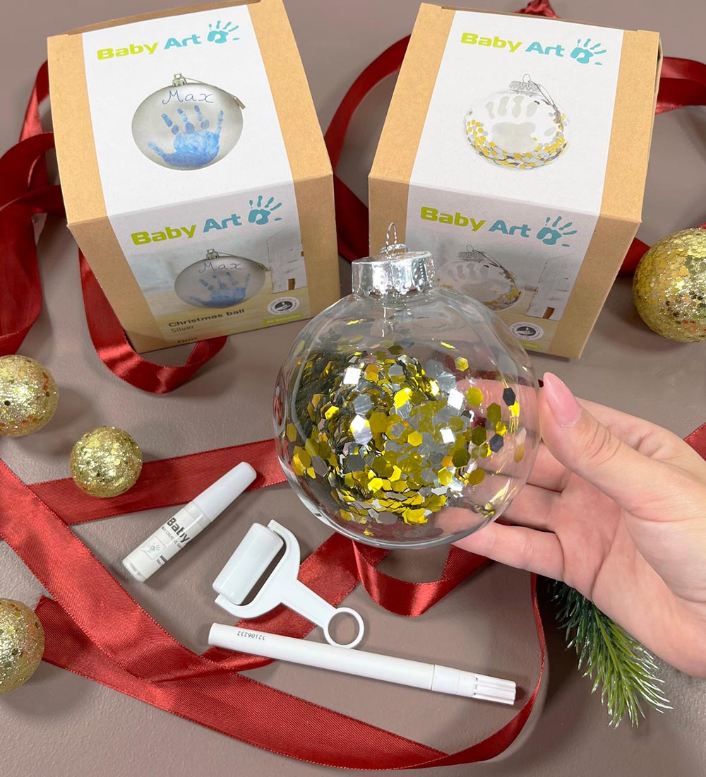 Baby Art Christmas Ornaments - Hand and Footprints - Transparent