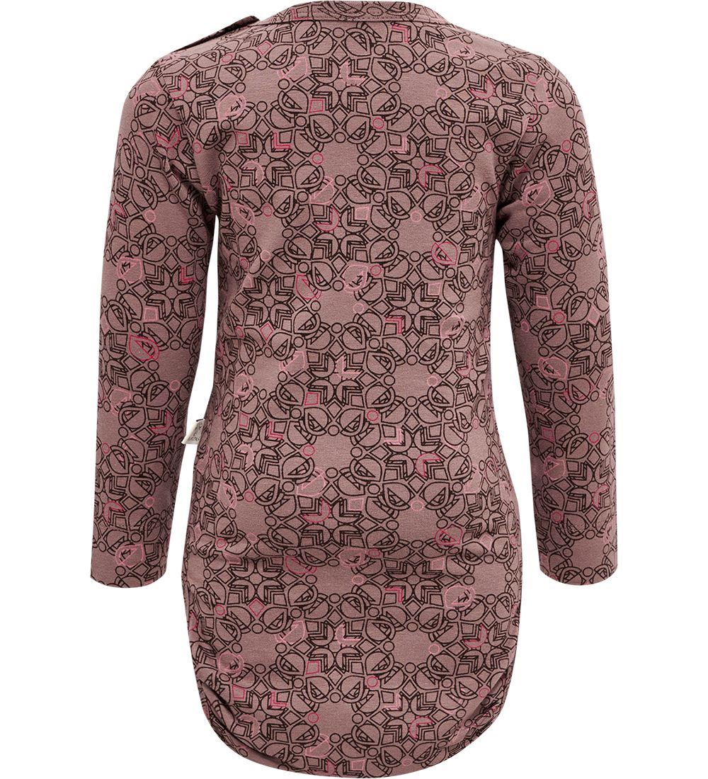 Hummel Bodysuit æ/s - hmlFia - Deep Taupe w. Silver Glitter