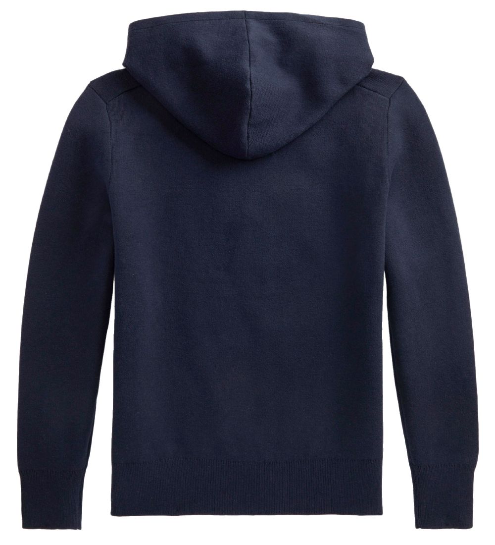 Polo Ralph Lauren Hoodie - Knitted - Letterman - Navy w. Yellow/