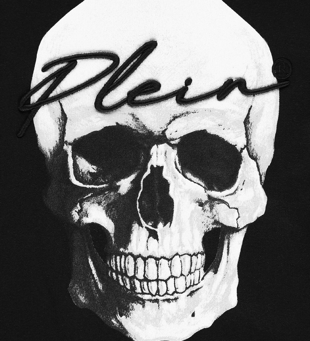 Philipp Plein Hoodie - Stones Skull - Black w. White