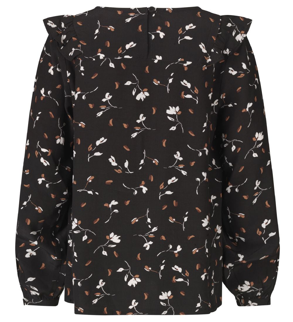 Rosemunde Skjortblus - Black Day Flower Print
