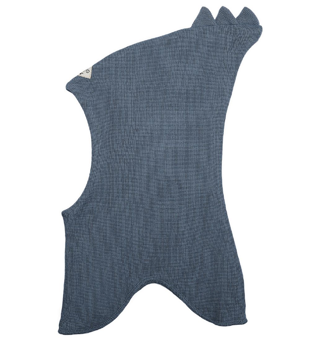 Racing Kids Balaclava - Wool/Cotton - 2-layer - Dusty Blue w. Th