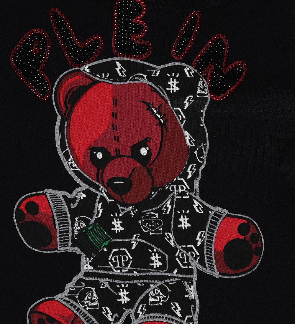 Philip Plein - Kapuzenpullover - Teddy - Black/Rot