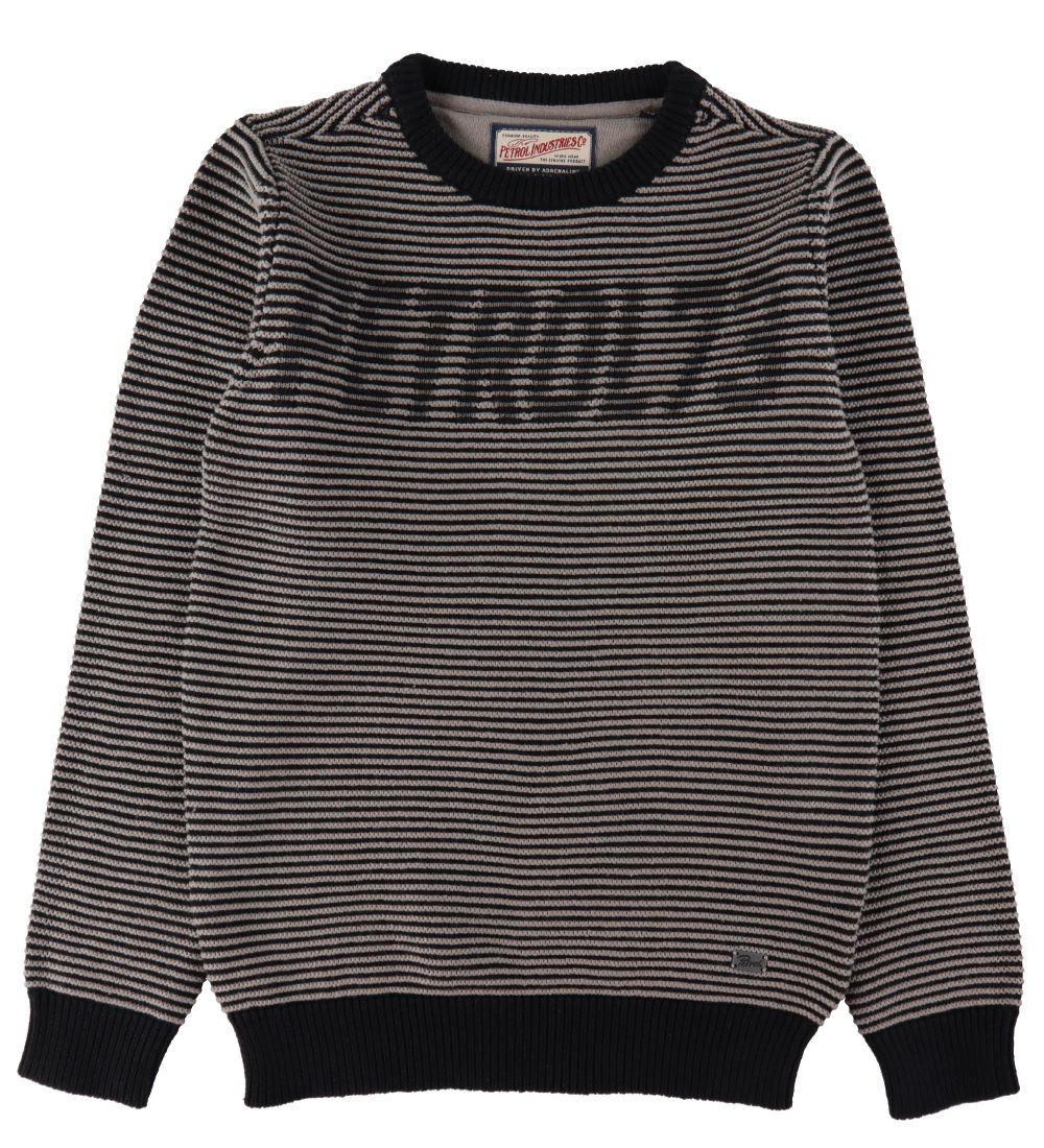 Petrol Industries Blouse - Knitted - Black/Grey Striped