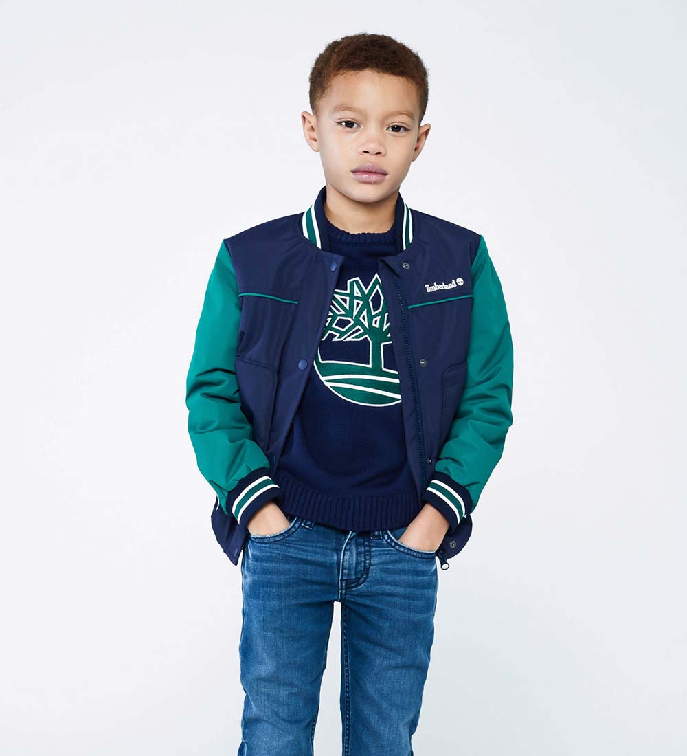Timberland Blouse - Ambiance - Cotton/Wool - Navy/Green w. Logo