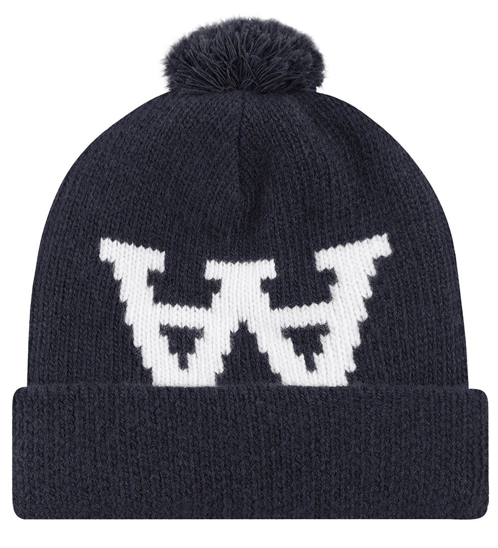 Wood Wood Beanie w. Pom-Pom - Wool - Kai - Navy