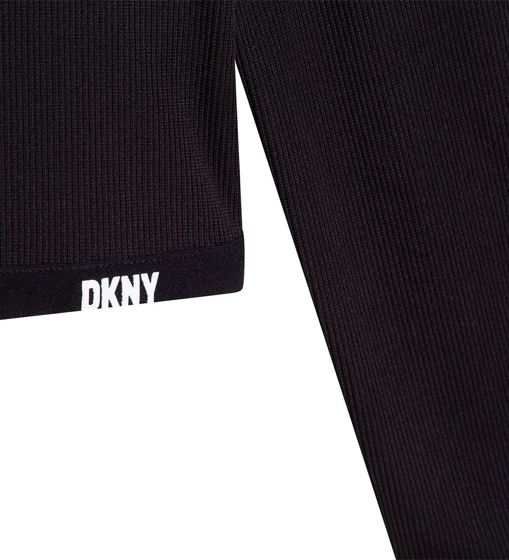 DKNY Blouse - Cropped - Rib - Black