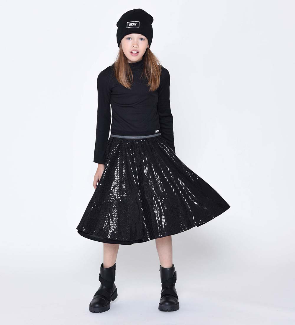 DKNY Blouse - Cropped - Rib - Black