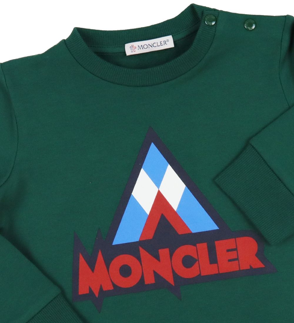 Moncler Sweatshirt - Dark Green w. Red