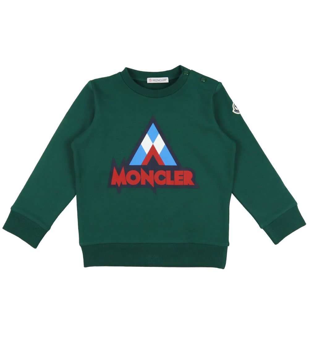 Moncler Sweatshirt - Dark Green w. Red