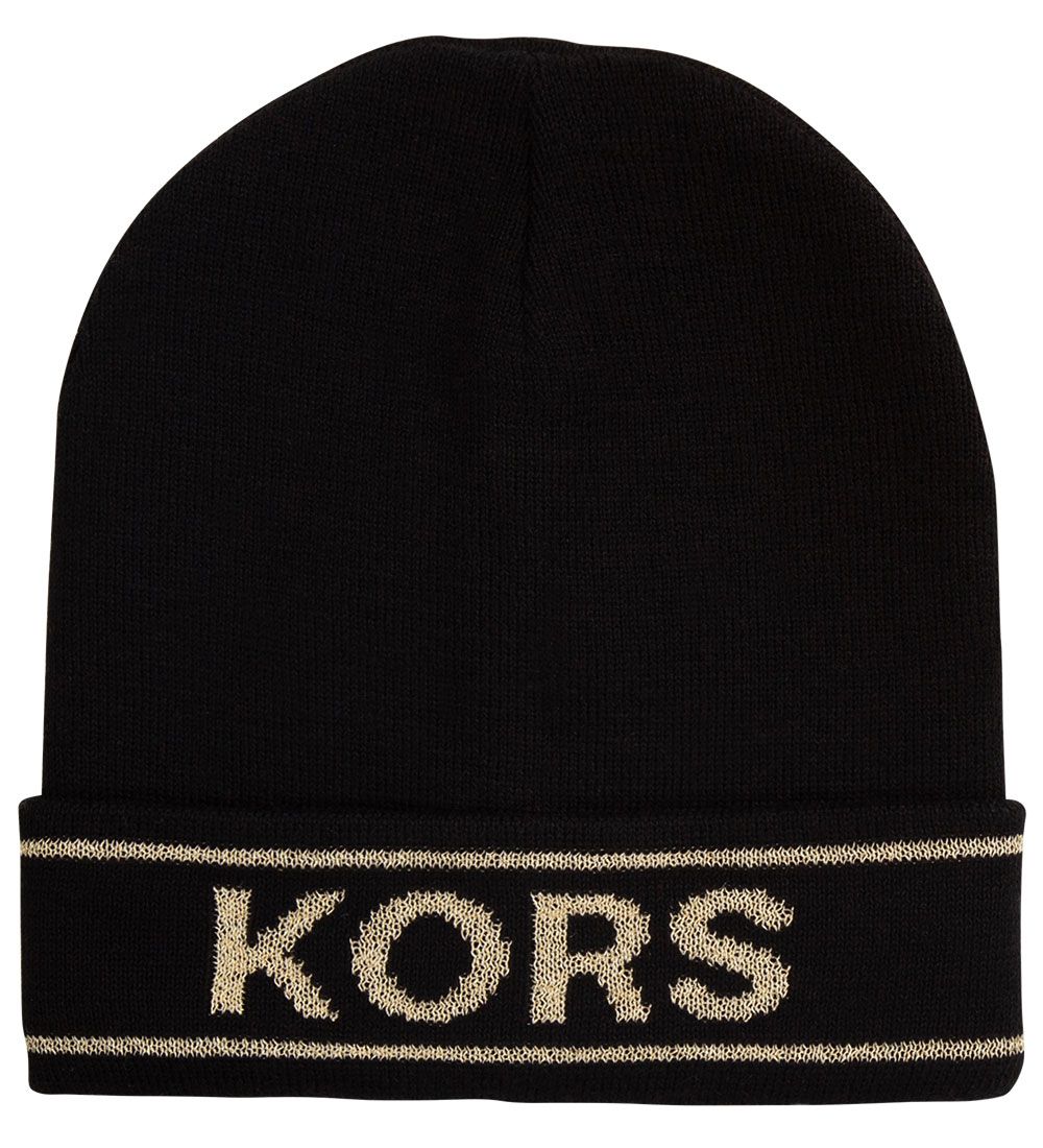 Michael Kors Beanie - Knitted - Black w. Gold